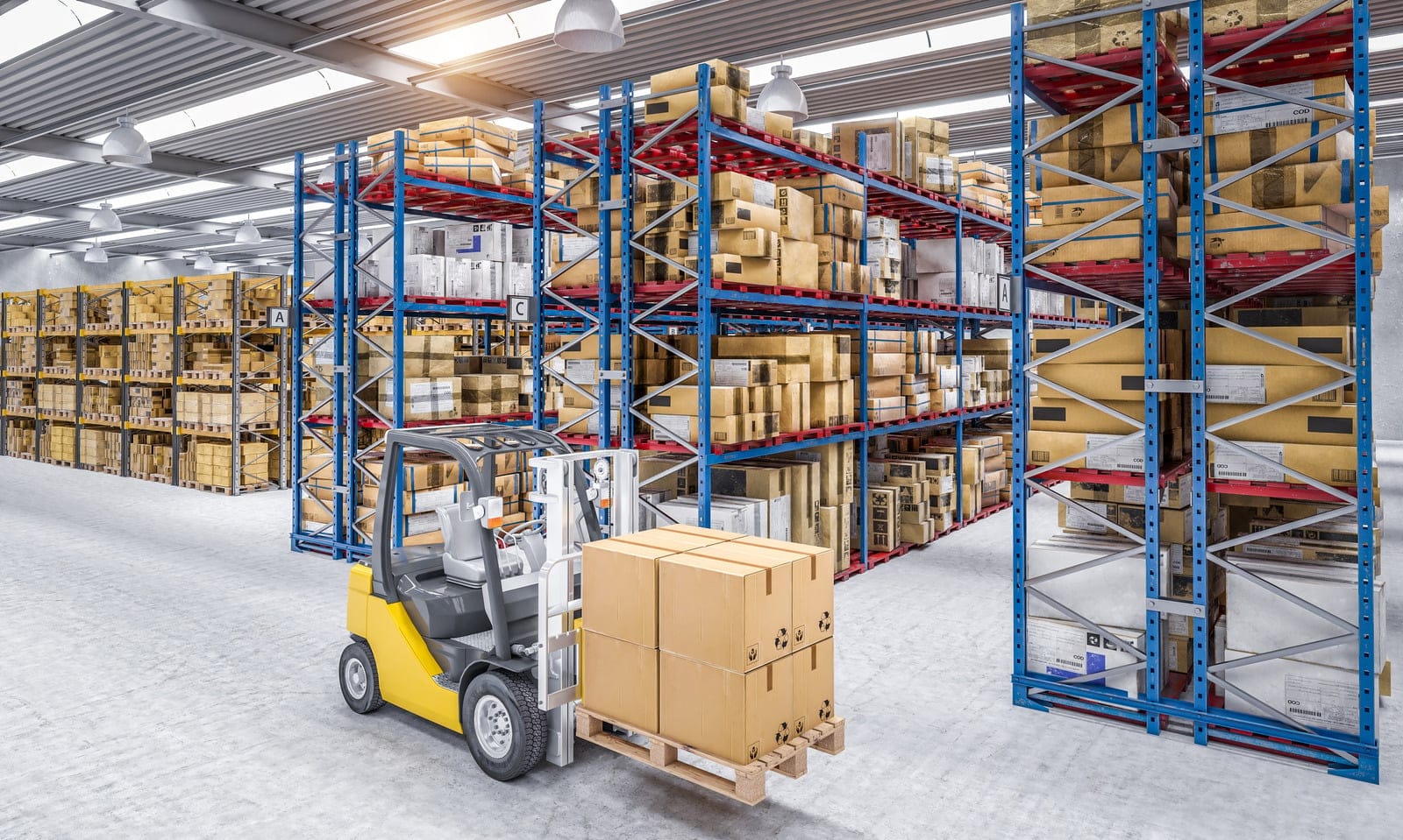 industrial forklift in manufac