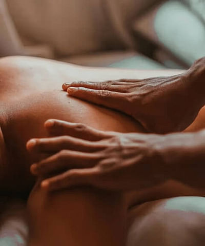 Giving shoulder massage