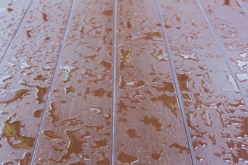 wet wood floor