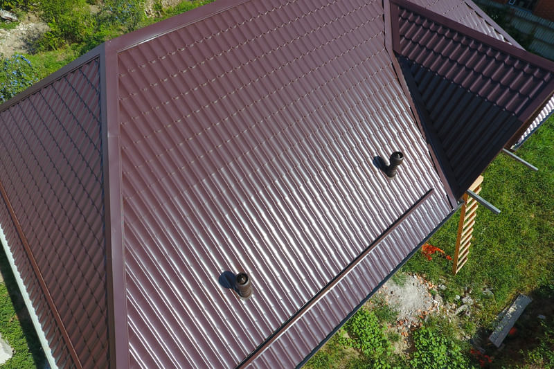 brown metal panel roof