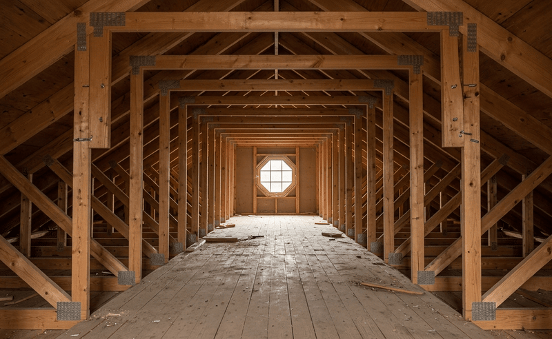 unfinished attic space where proper ventilation improves airflow and moisture control unfinished attic space where proper ventilation improves airflow and moisture control