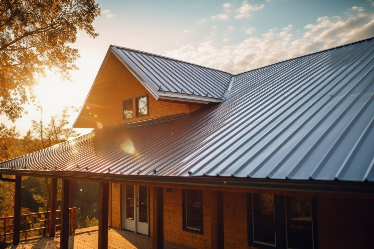 residential metal roofing installed on home with standing seam metal roof