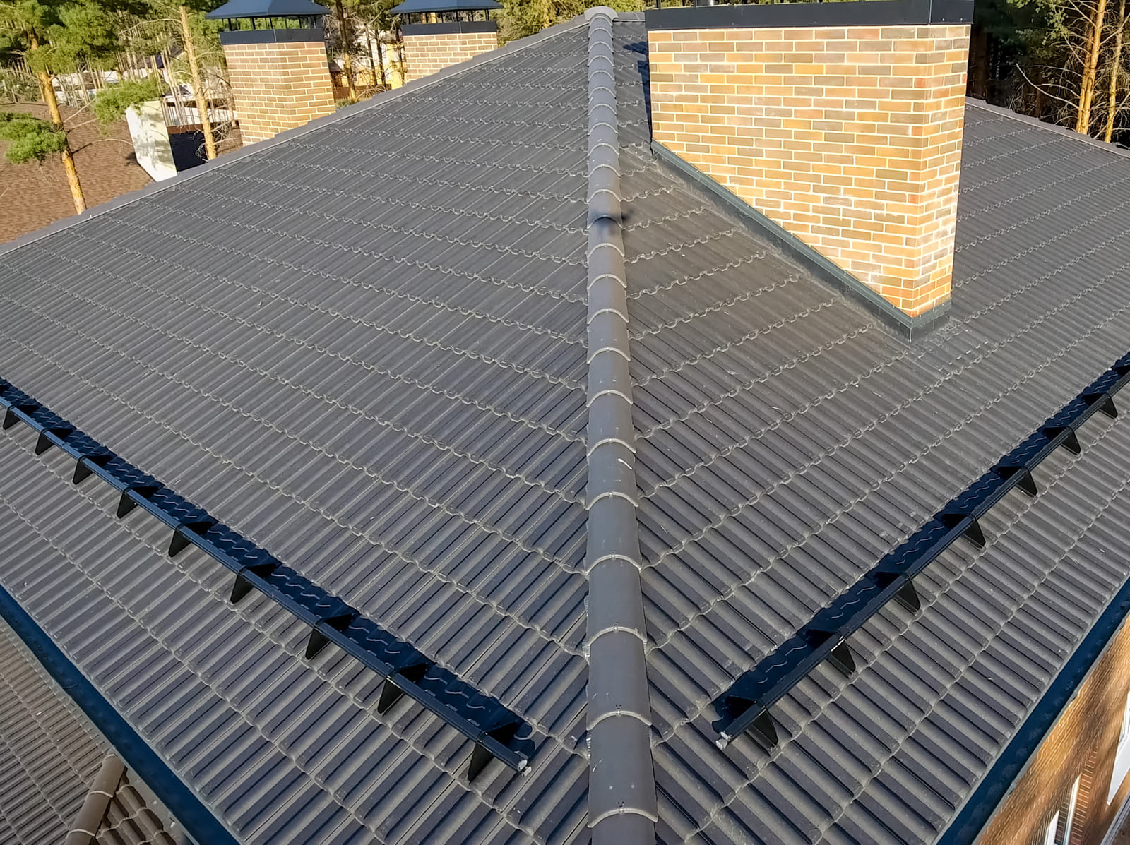 house with ceramic tile roofing