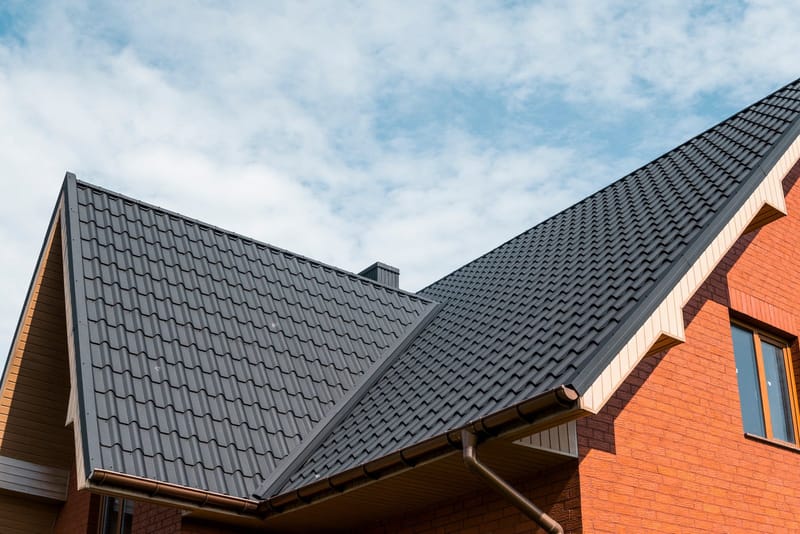 modern roof covered with tile pvc coated