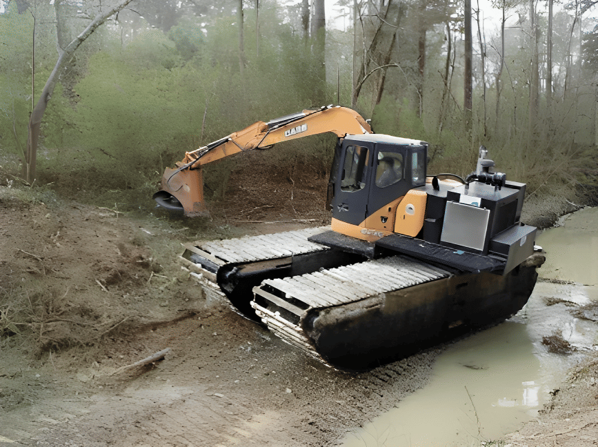 How Does an Amphibious Excavator Work? | Wetland Equipment