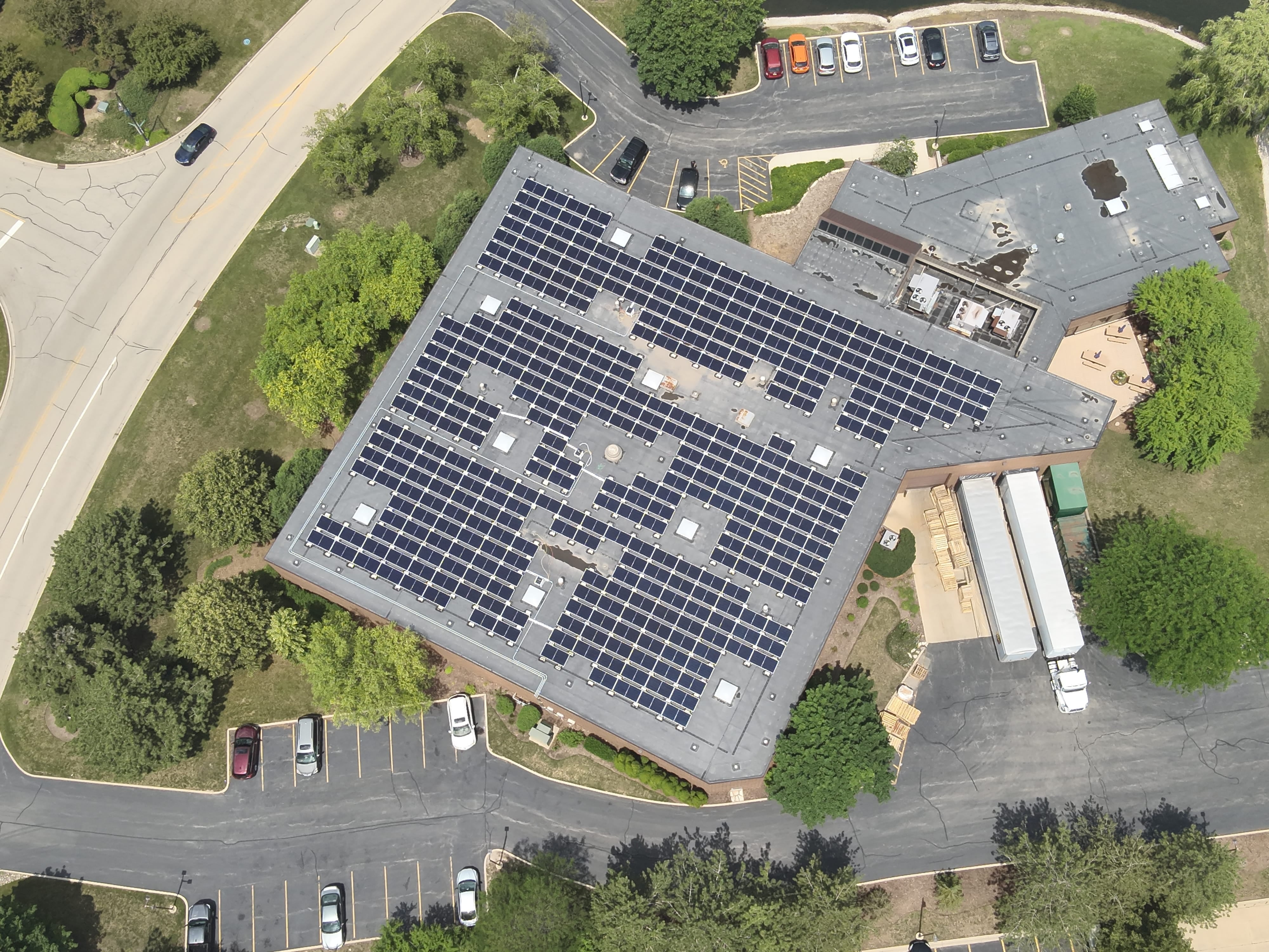 solar panels on industrial building