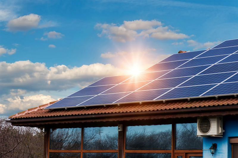 Commercial Solar Panels Next to Hills in Ohio
