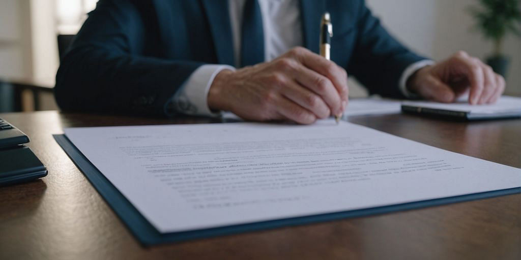 Businessman holding accounting franchise agreement with legal documents