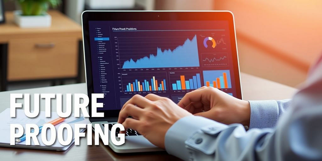 Professional using laptop with charts and graphs