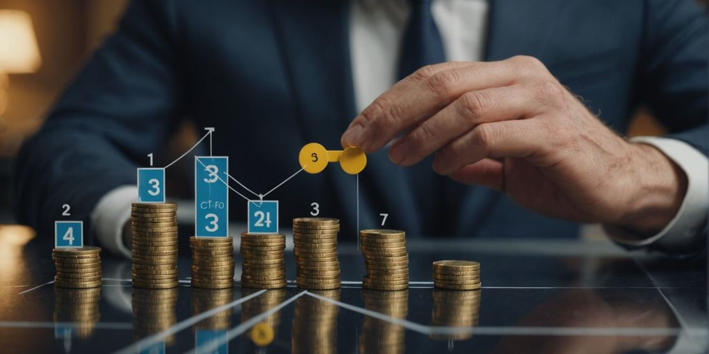 Business growth chart with Fractional CFO support.
