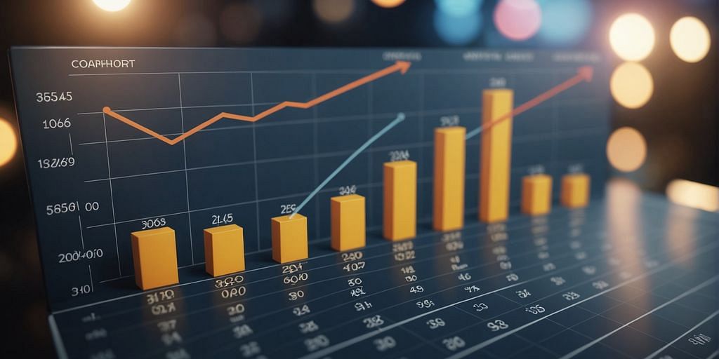 Graph showing business growth with managed accounting services.