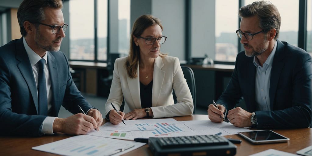 Team meeting with a fractional CFO for financial insights