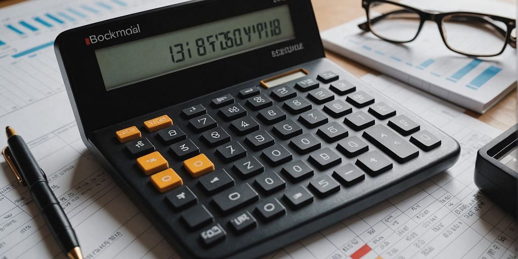 Calculator and financial charts for ecommerce bookkeeping success
