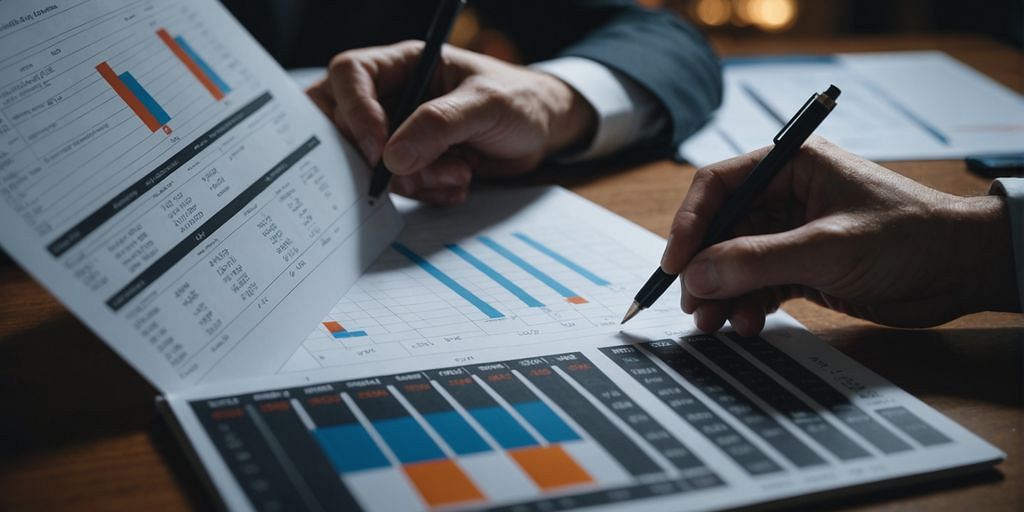 Bookkeeping course materials with financial charts and graphs