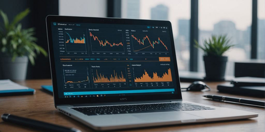 Xero software interface showing financial charts and graphs