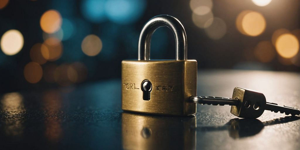 Lock and key representing secure access in treasurer software.