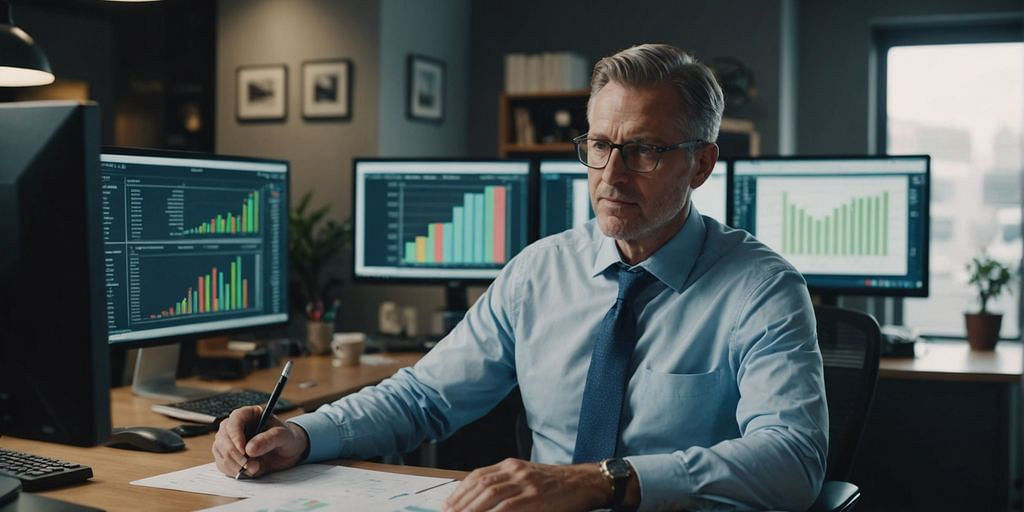 CFO reviewing financial documents in a small business