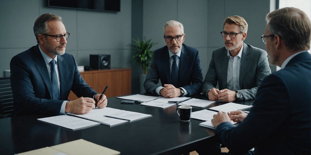 Fractional CFO guiding financial strategy in a business meeting.