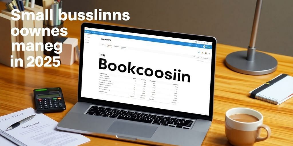 Laptop with bookkeeping software on a stylish desk.