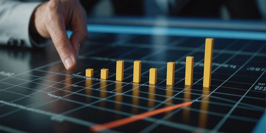 Graph depicting financial growth aided by fractional CFO