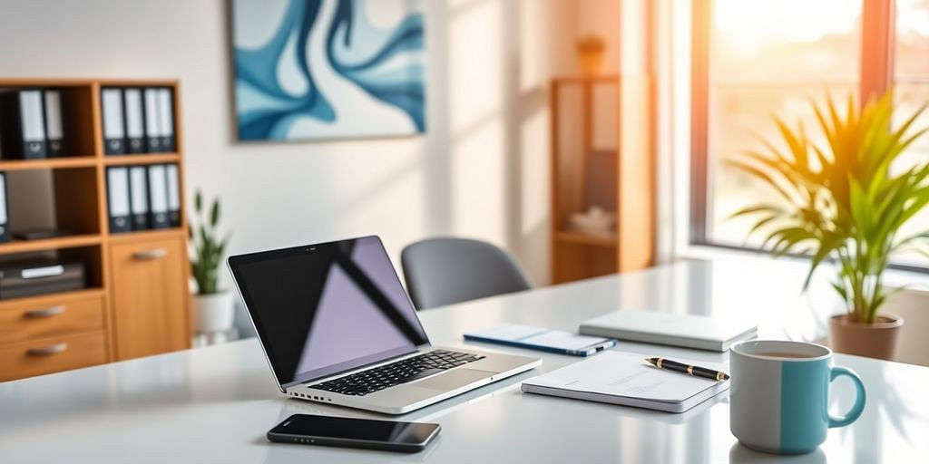 Modern office setup for an accounting franchise.
