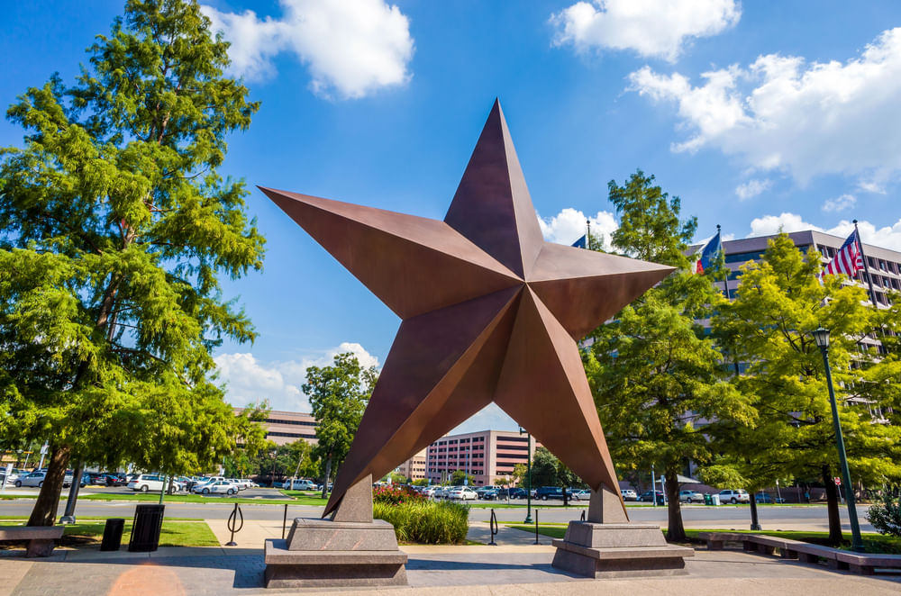 Lone Star statue outside of Bob Bullock Texas State History Museum