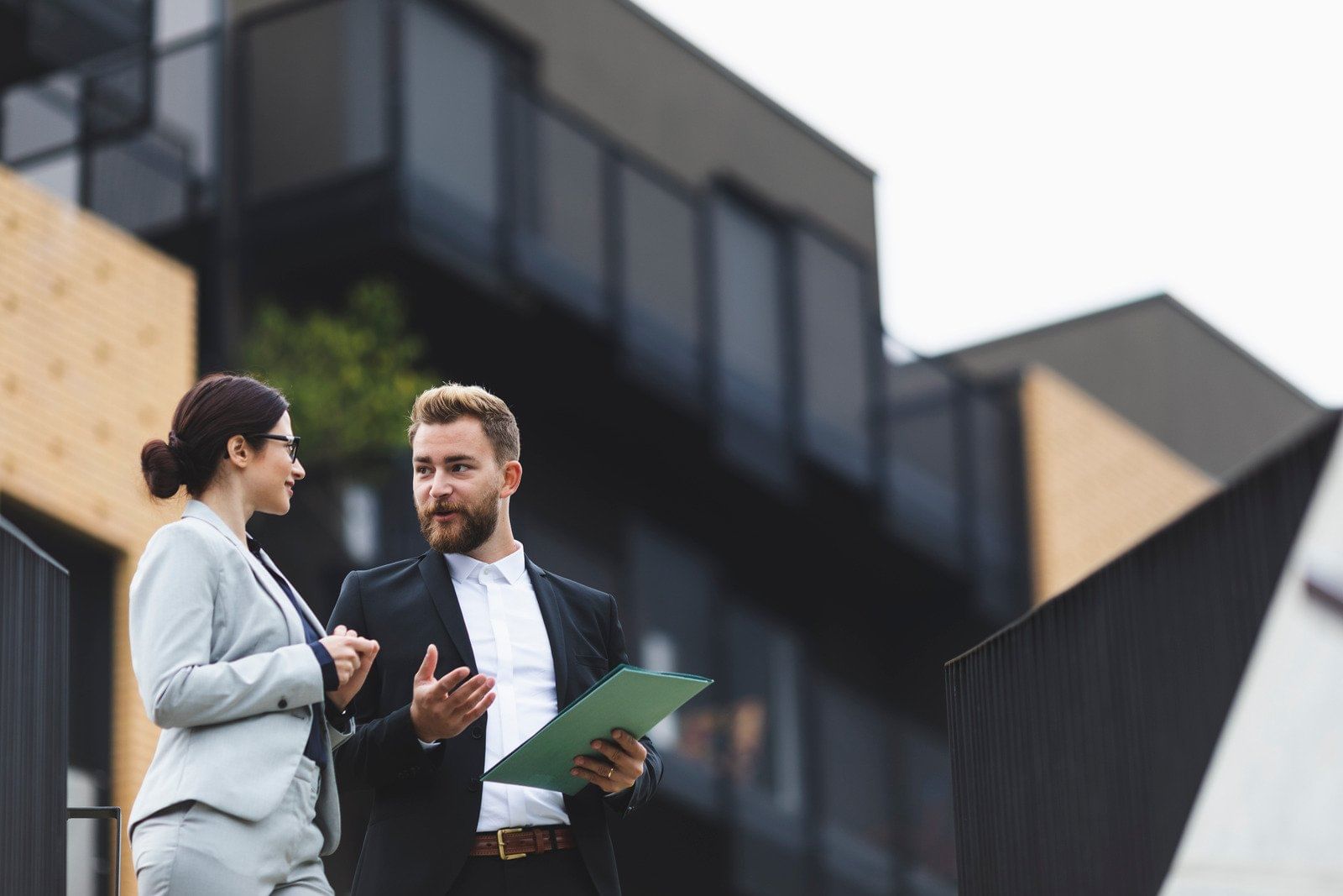 real estate agent showing properties