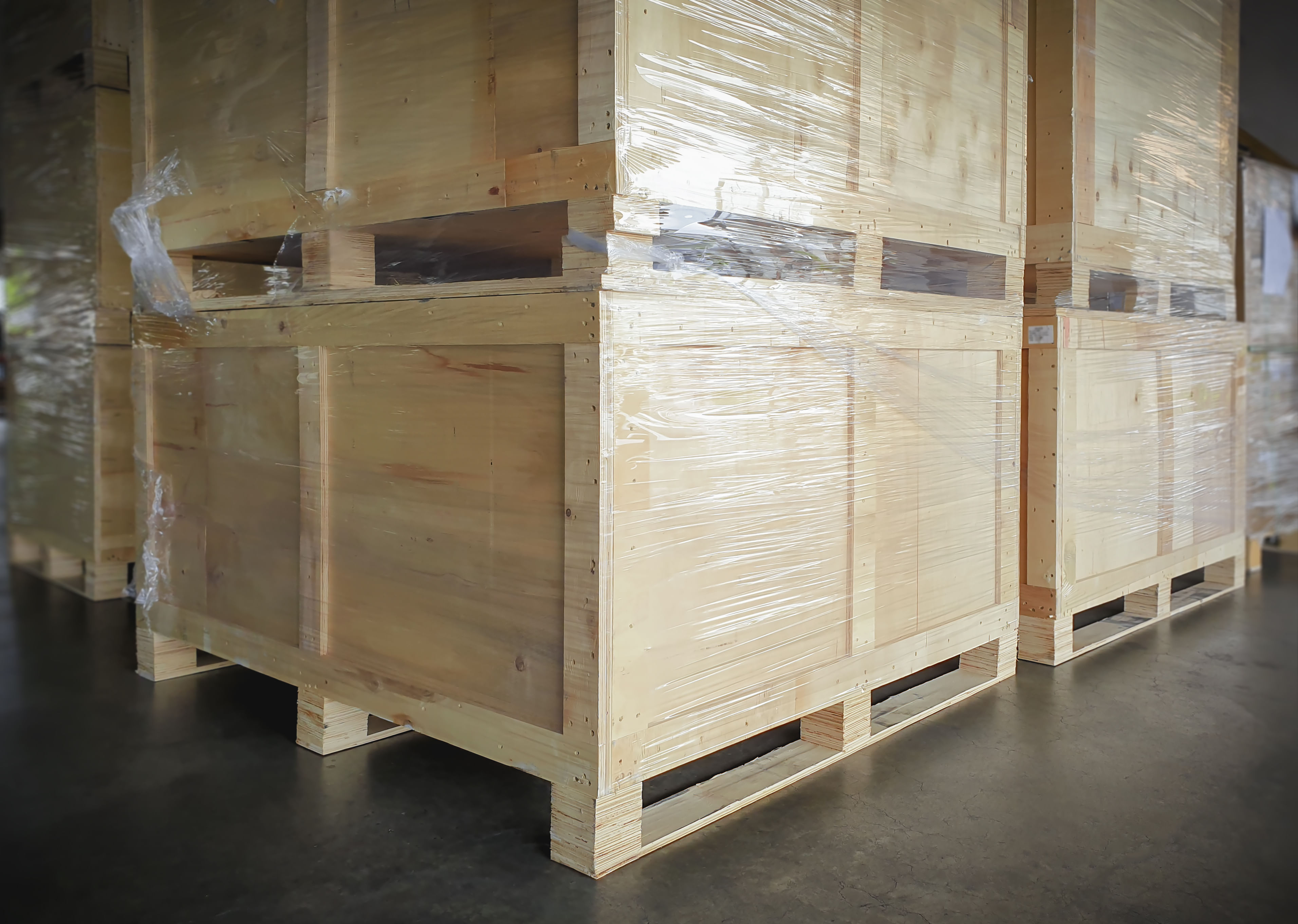 custom wooden crates stacked