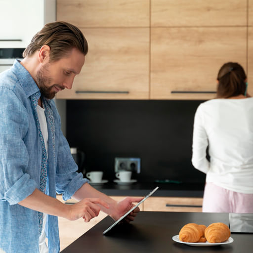 Single-family residential home with front lawn Single-family residential home with front lawn