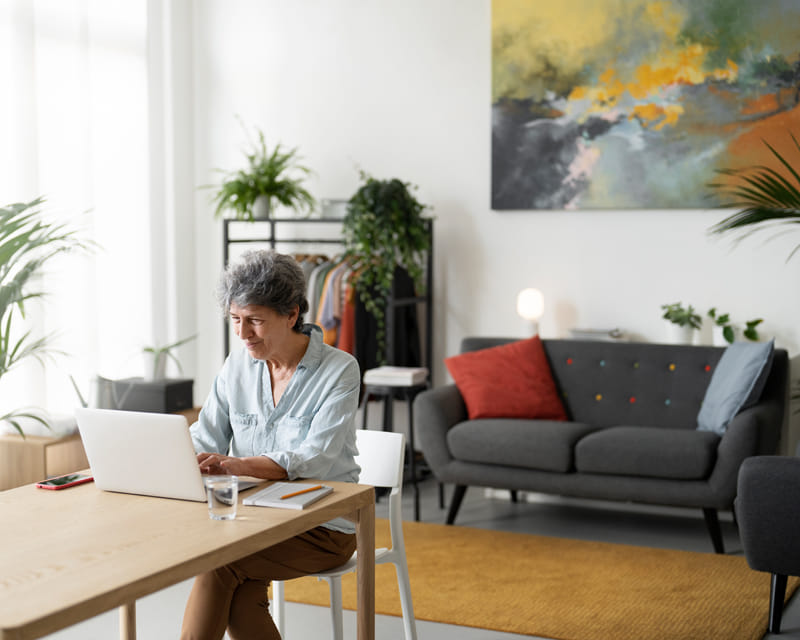 Citrus Heights resident working comfortably in a clean, pest free living room. Citrus Heights resident working comfortably in a clean, pest free living room.