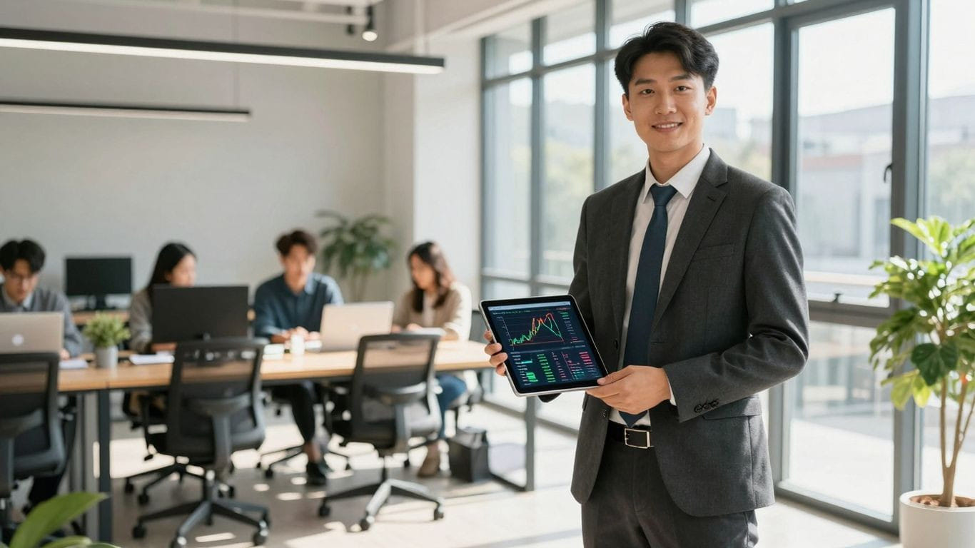 Home service business owner with CFO, financial growth.