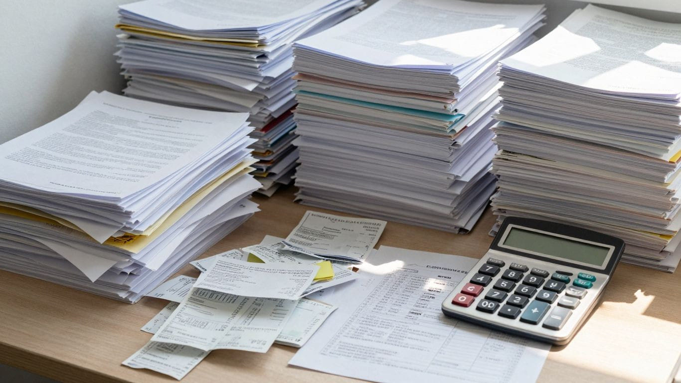 Organized desk after fixing bookkeeping mess.