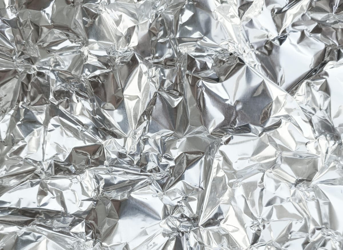 sheet of crumpled aluminum