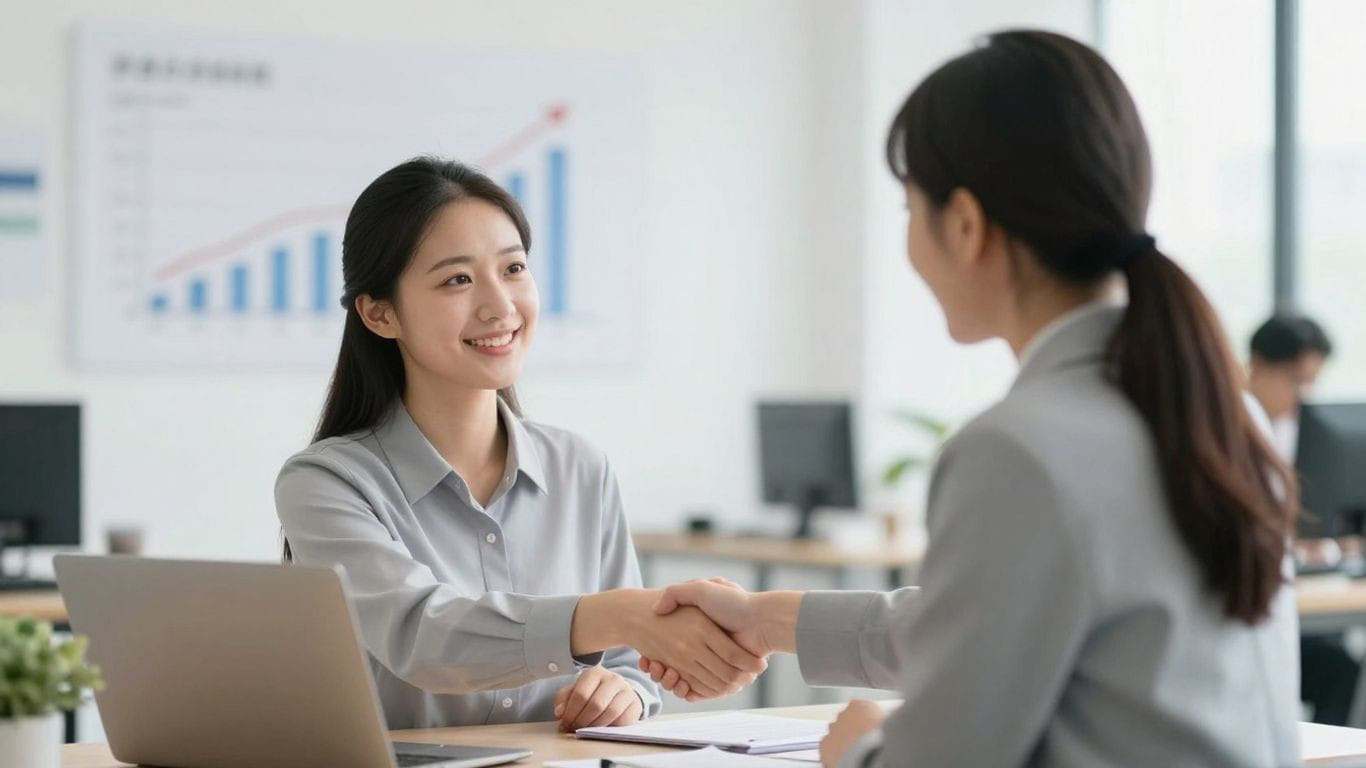 Business owner and consultant collaborating for growth.