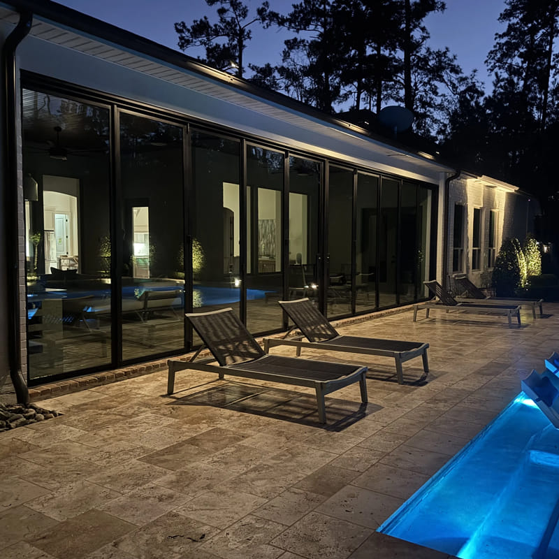 downlighting on home