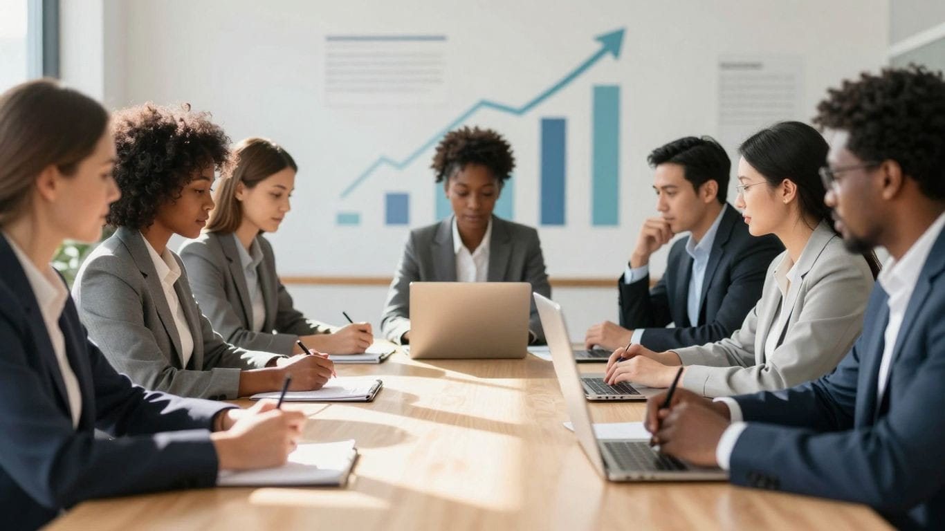 Team collaborating on strategic growth with fractional CHRO expertise.