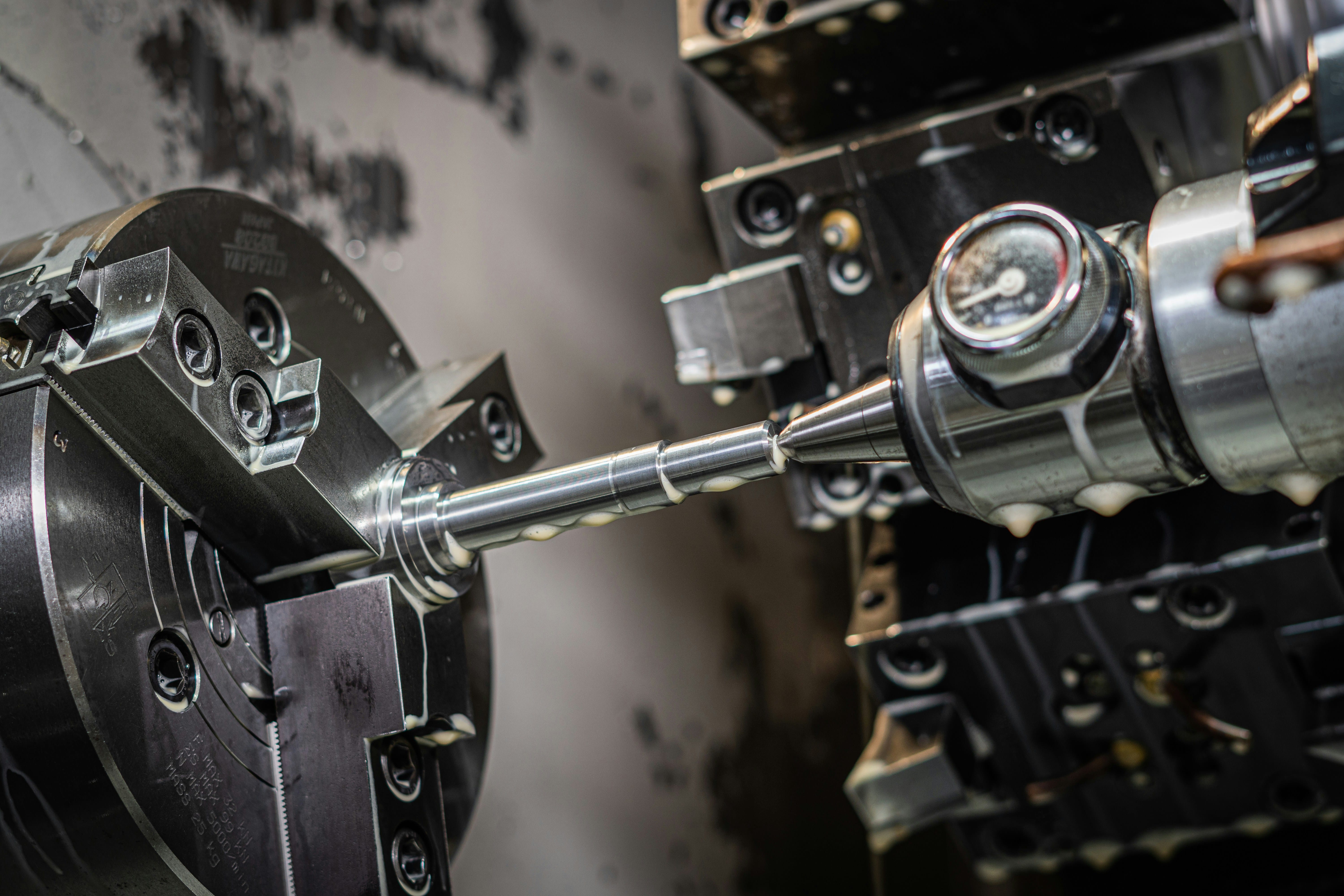 closeup of cnc machine