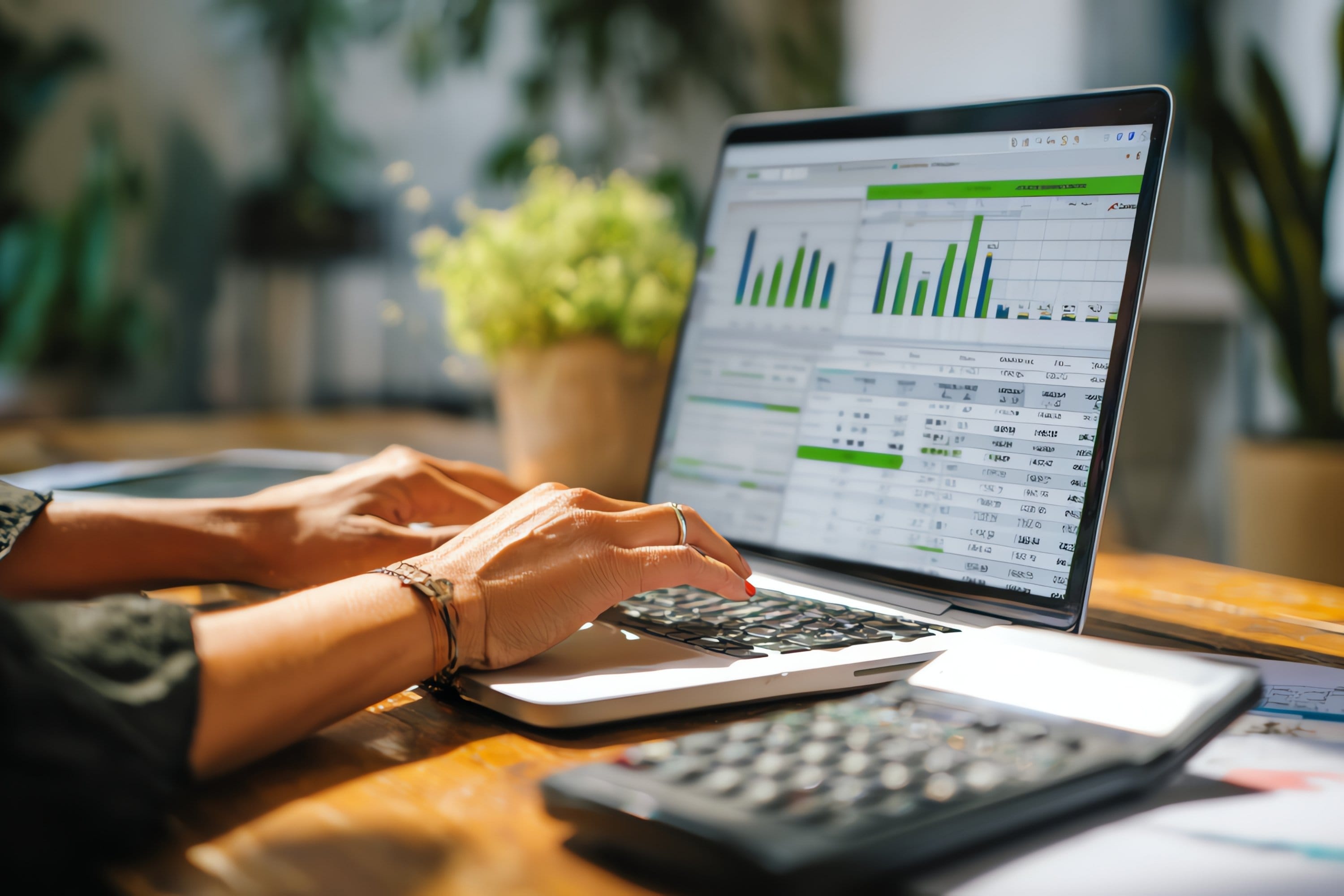 Online Accountant Inputting Financial Data