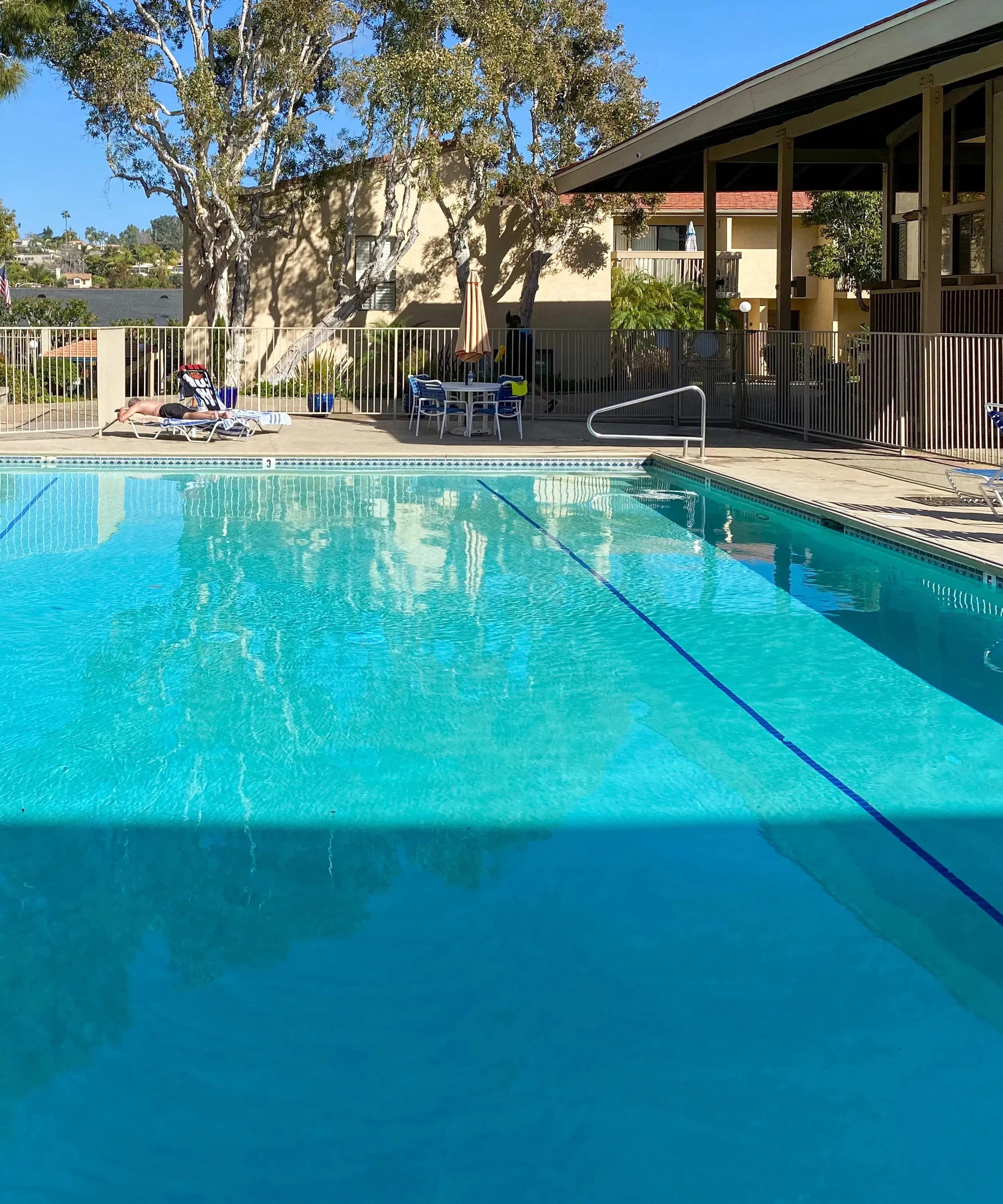 clear water in an inground pool