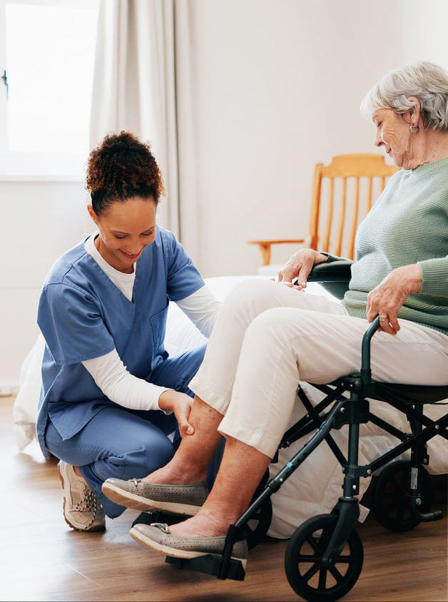 Physical Therapist analyzing her patient\'s ankles