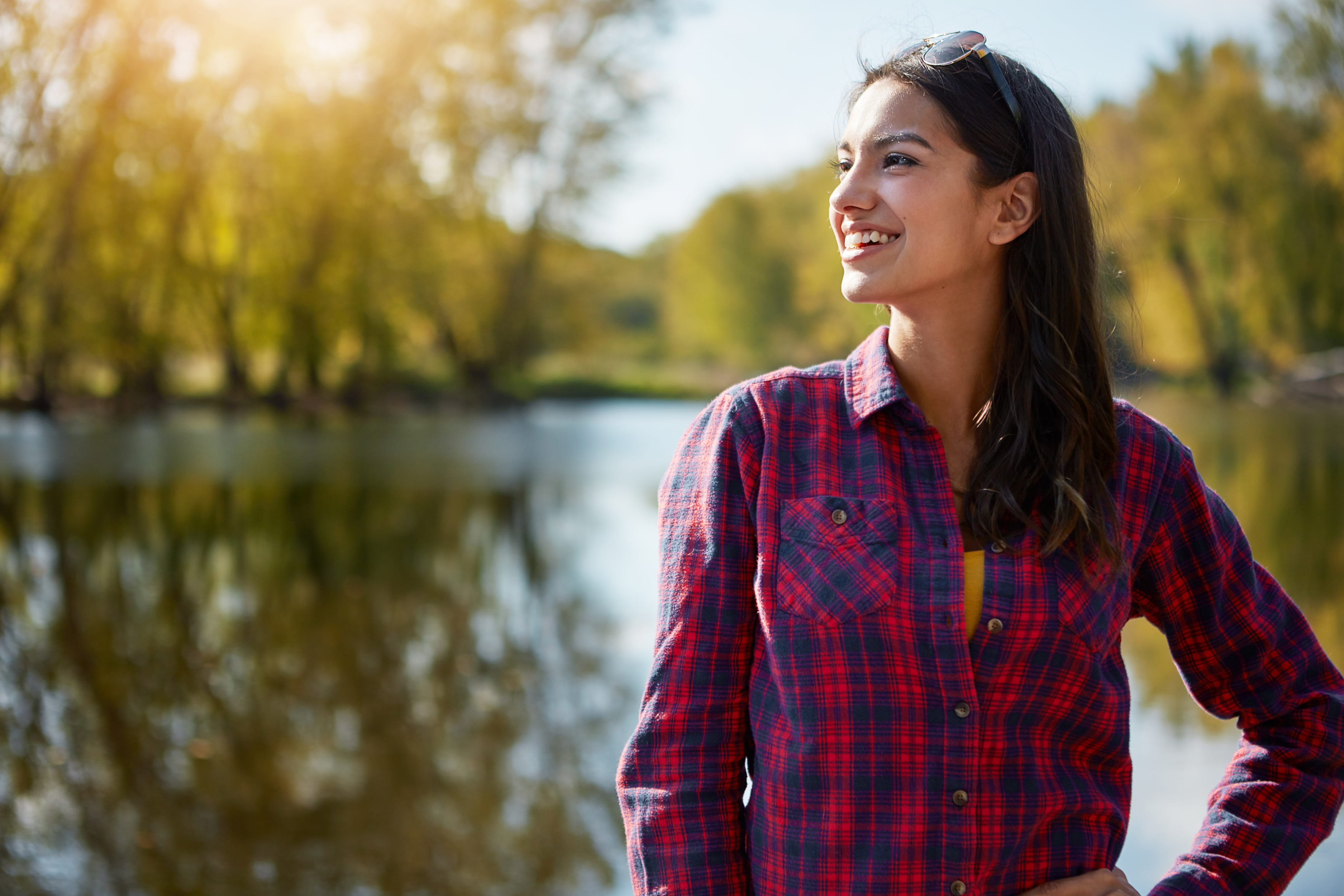 Birmingham Woman Smiling by a Lake