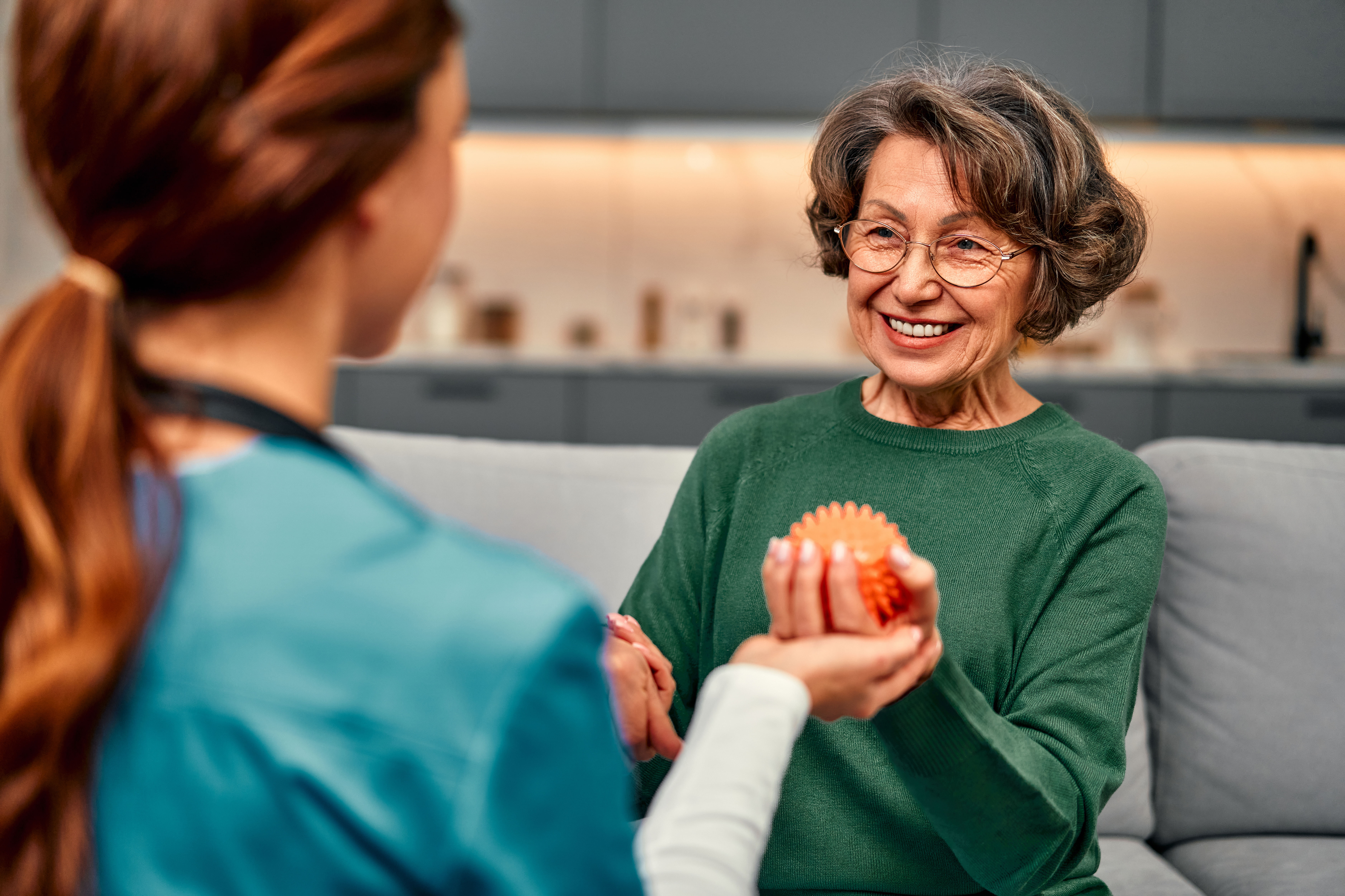 Hospice Volunteer with Elderly Woman
