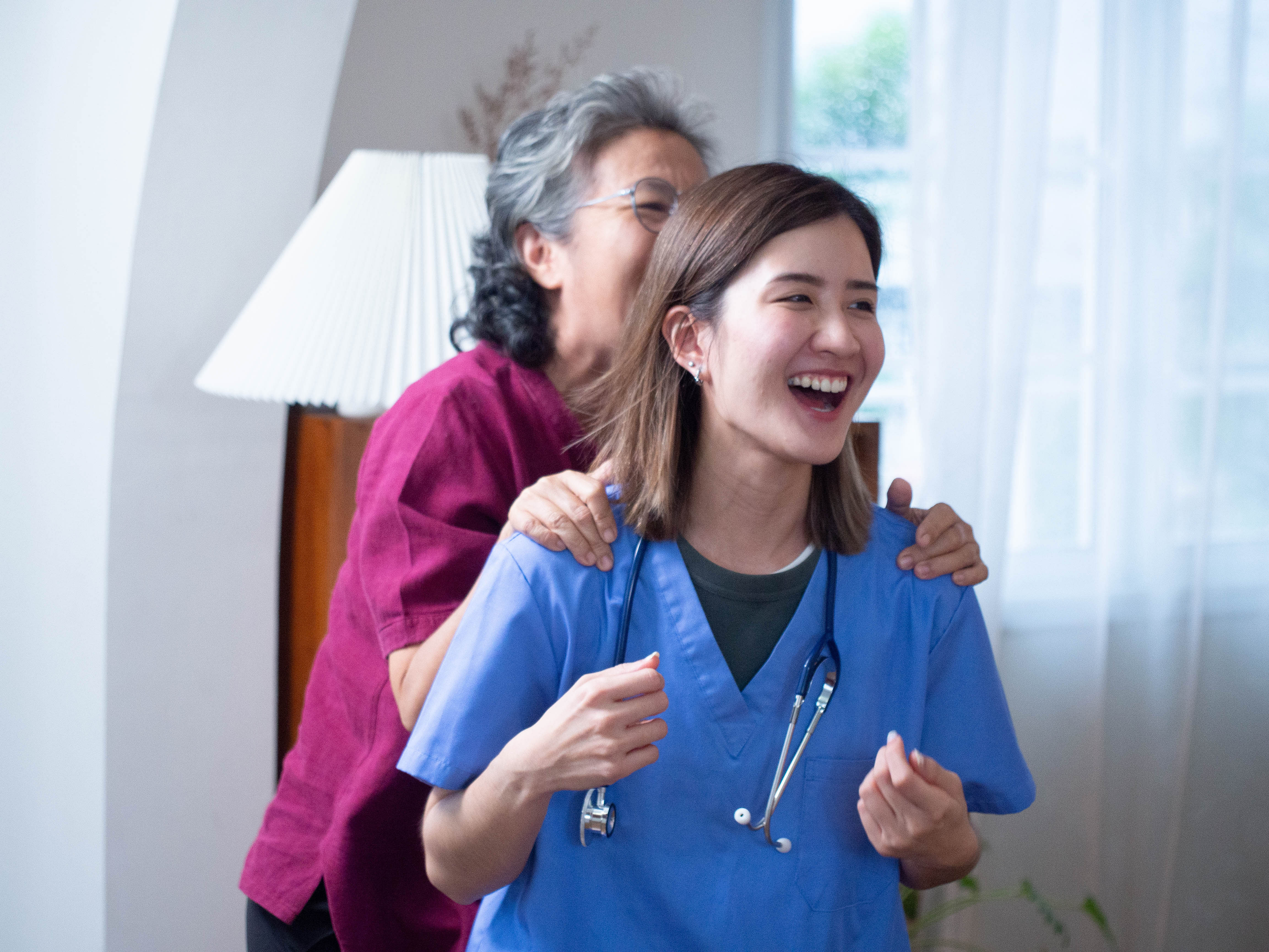 Elderly holding the care