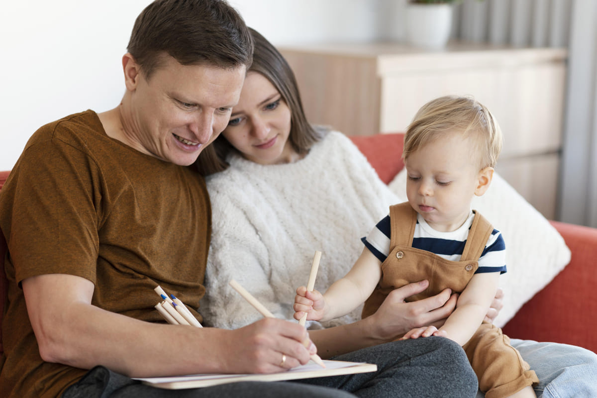 young couple writing preferences for later life