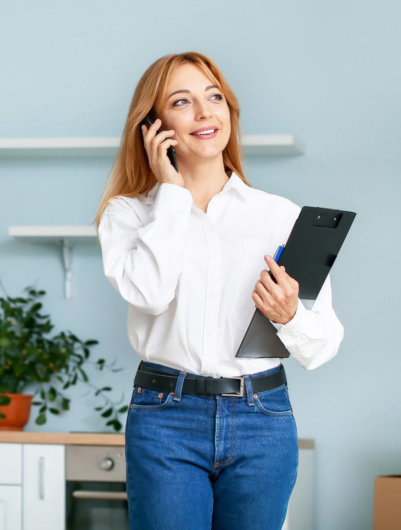 Crescent Title team member assisting client with title insurance questions