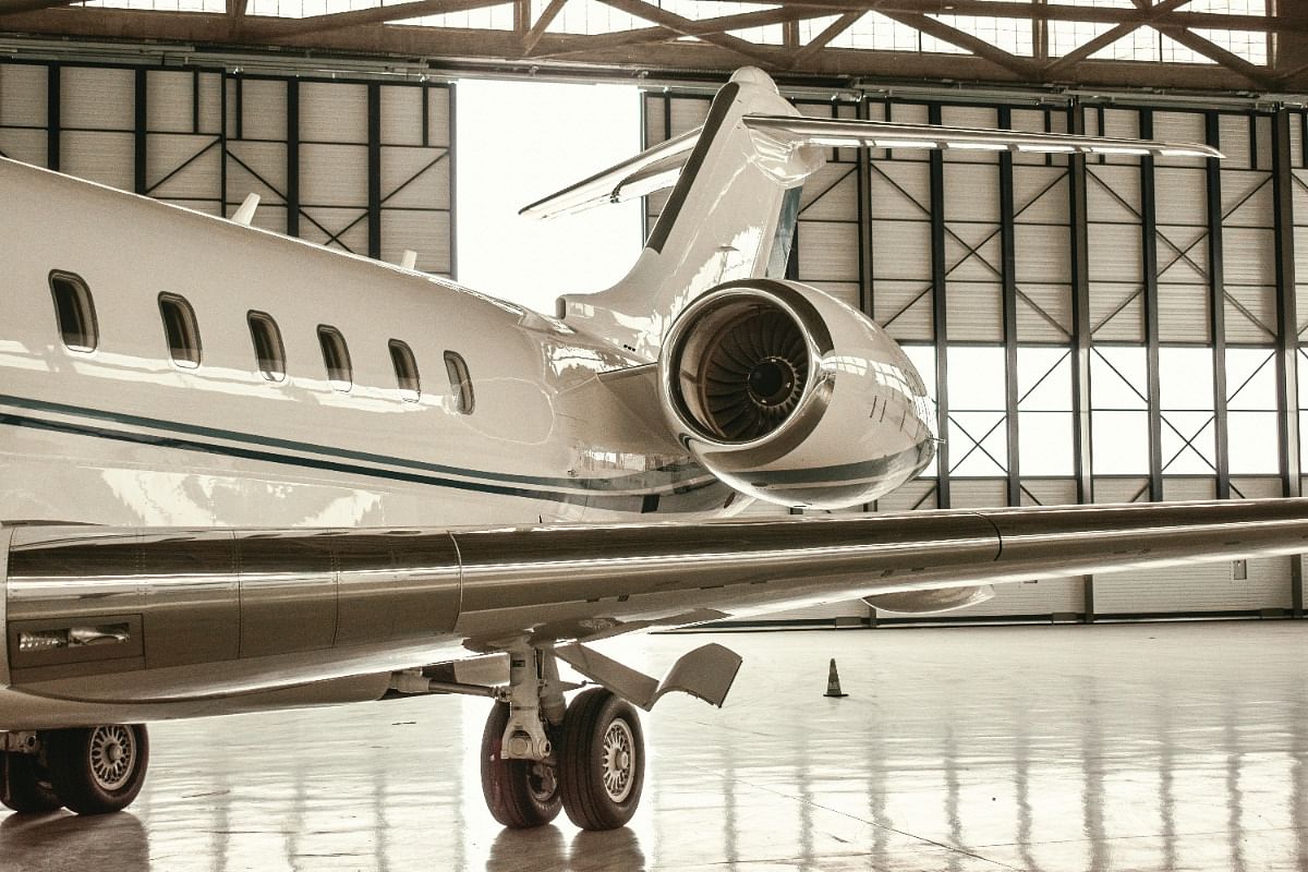 Airplane in Aircraft Hangar