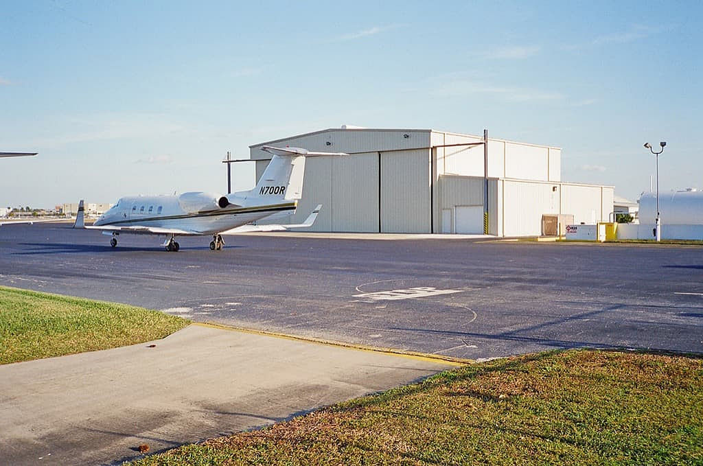 White Metal Building Airport Hangar