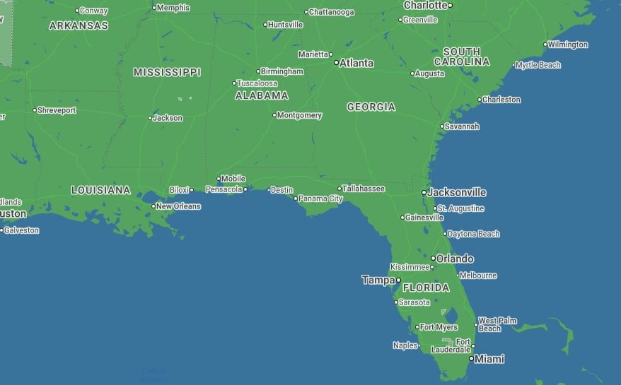 The Gulf and Southern State map