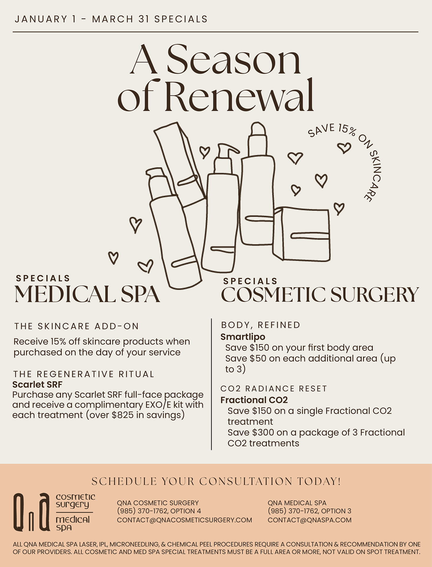 January 1 - March 31 Specials January 1 - March 31 Specials